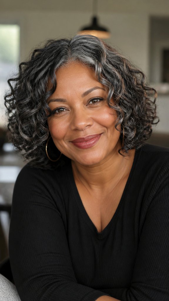 curly silver bob glow