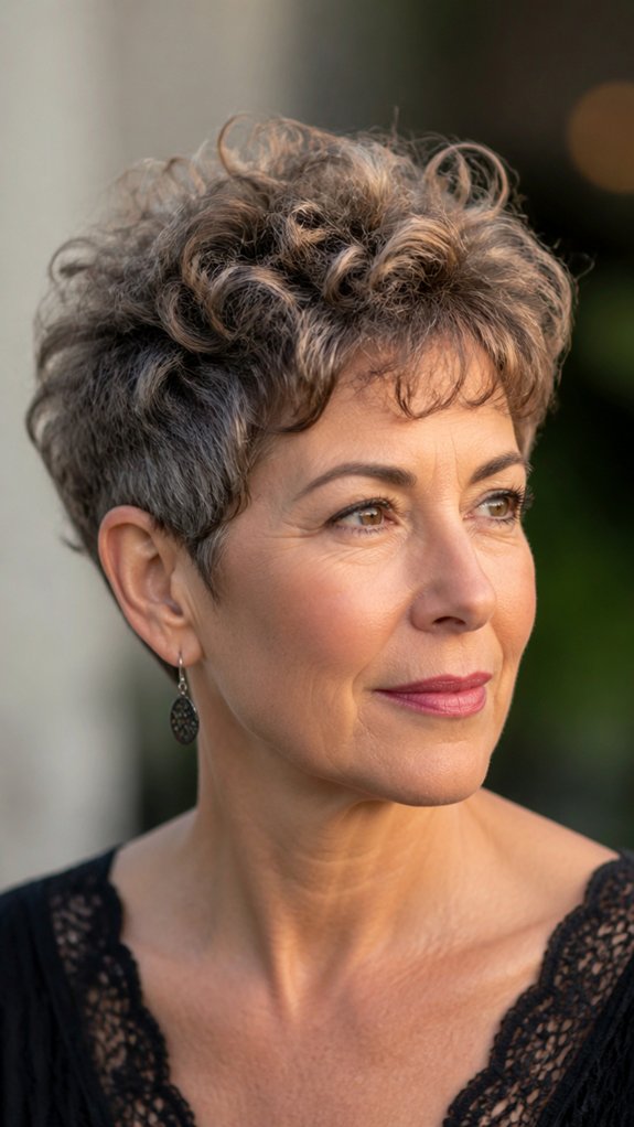 curly textured spiky short haircut