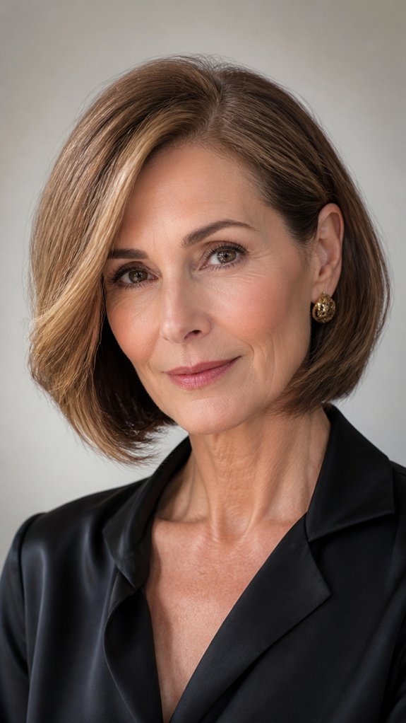 deep side jawline textured bob