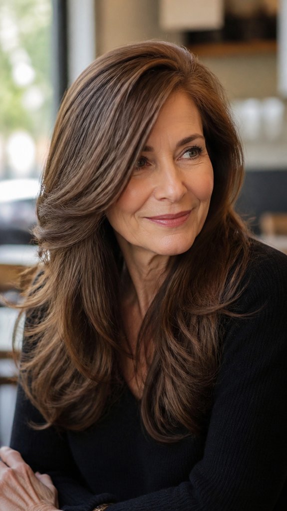 deep side part adds volume
