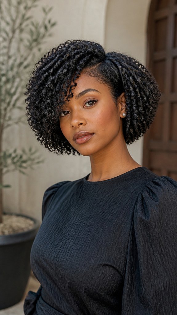 deep swept textured bob