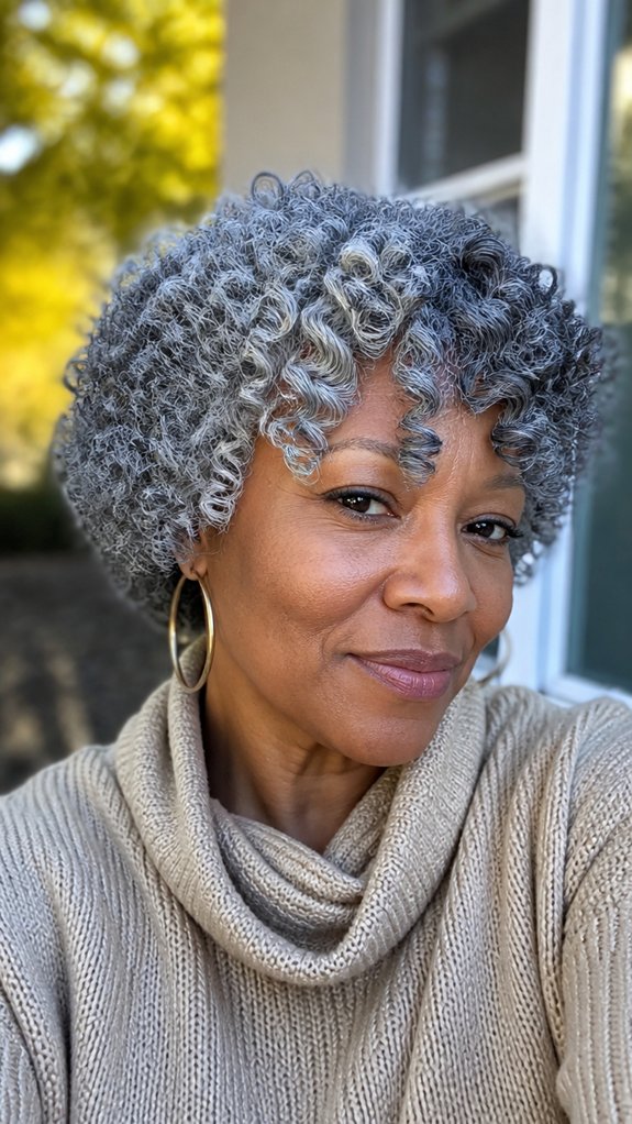 defined layered gray curls