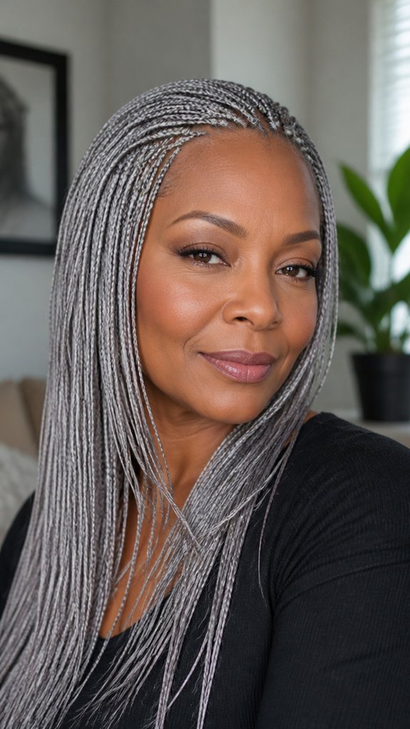 delicate silver micro braids
