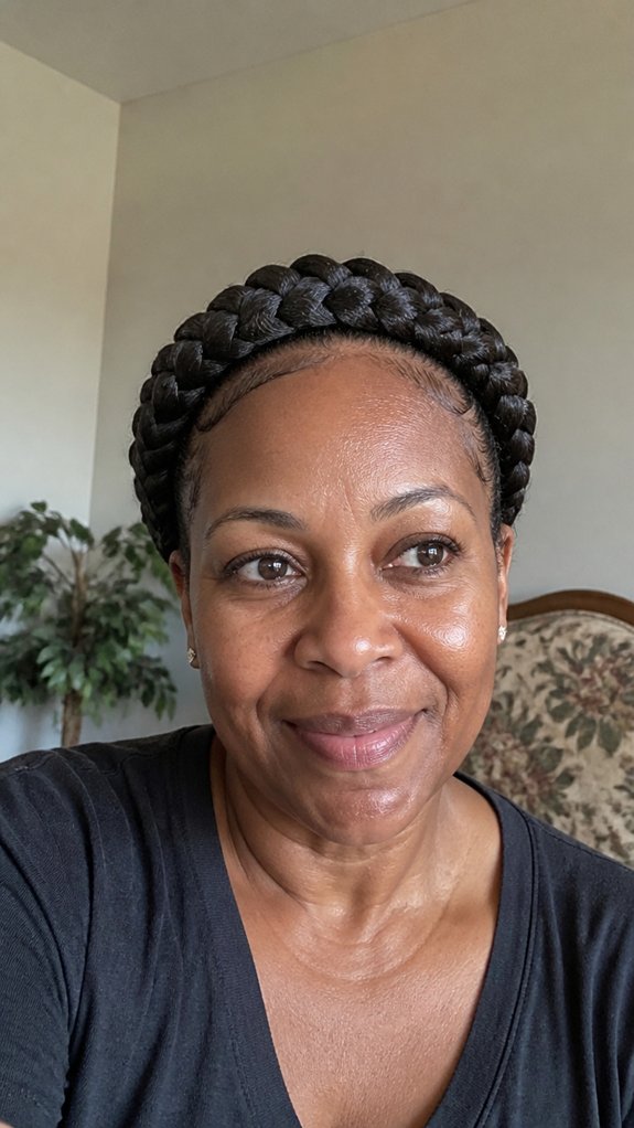 edge friendly padded crown braids