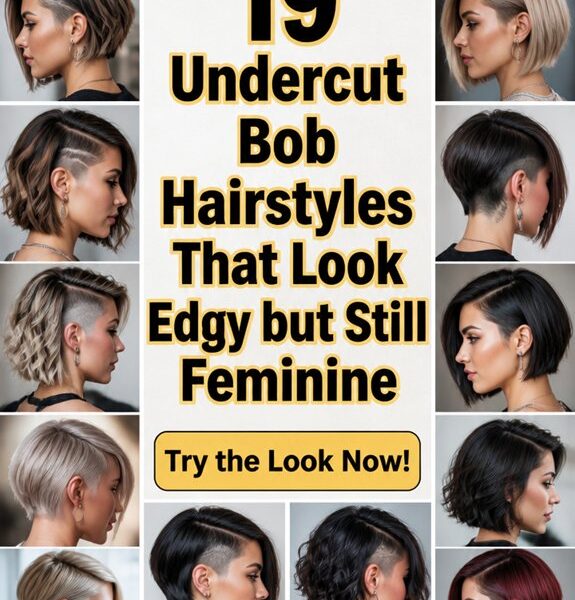 edgy feminine undercut bob