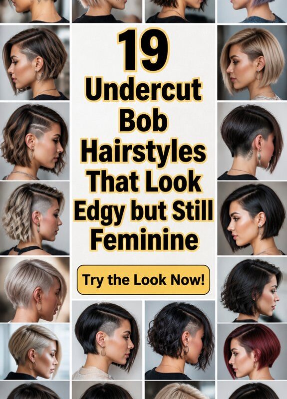 edgy feminine undercut bob