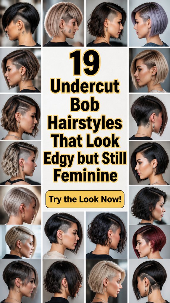 edgy feminine undercut bob