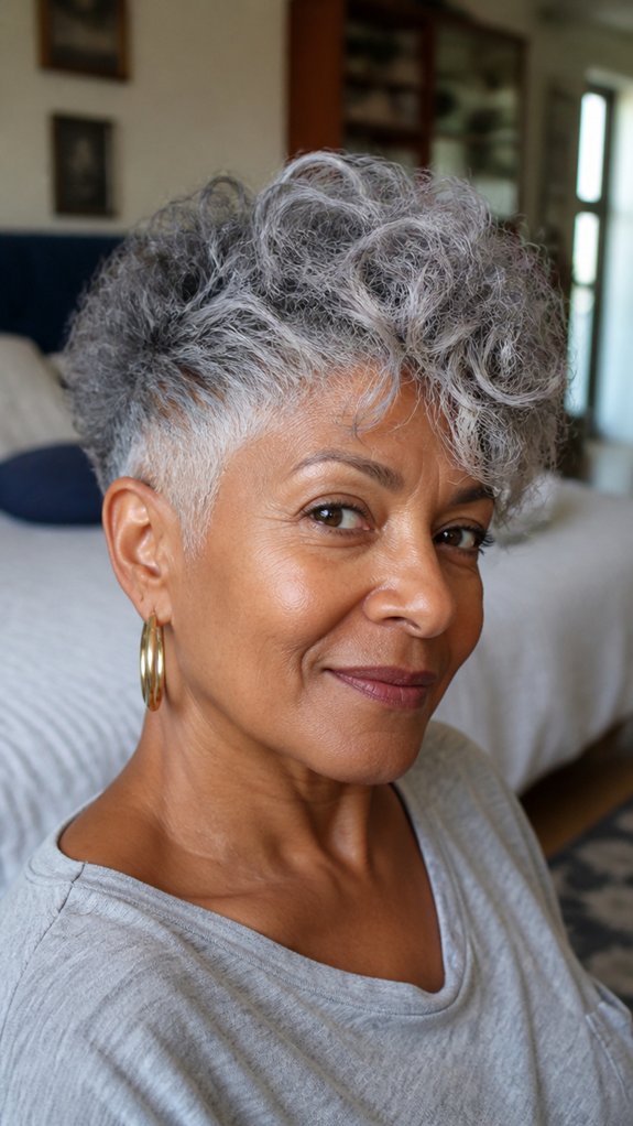 edgy low maintenance grey shag