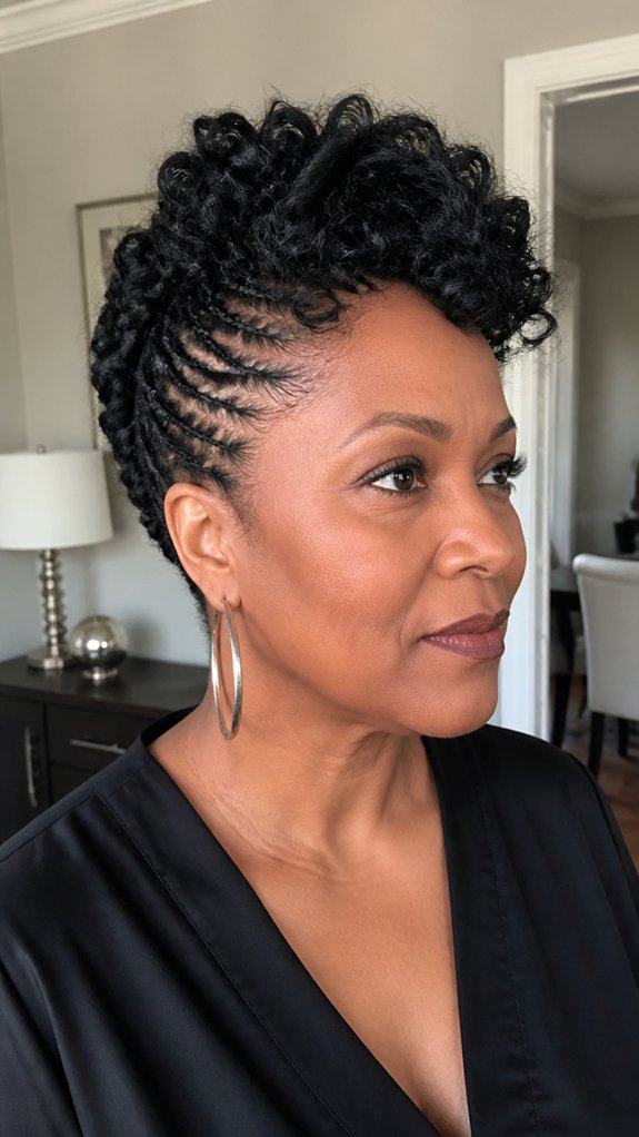 edgy protective braided fauxhawk