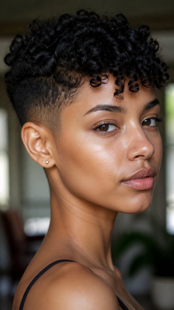 edgy undercut pixie curls