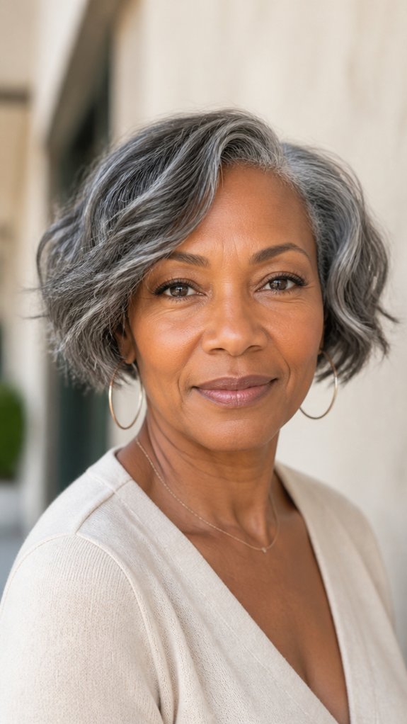effortless textured gray bob