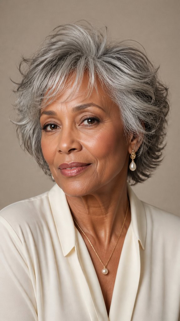 feathered ends silver highlights