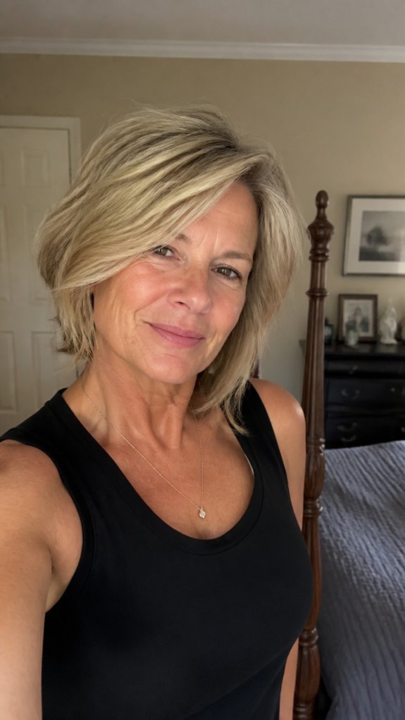 feathered lob for fine hair