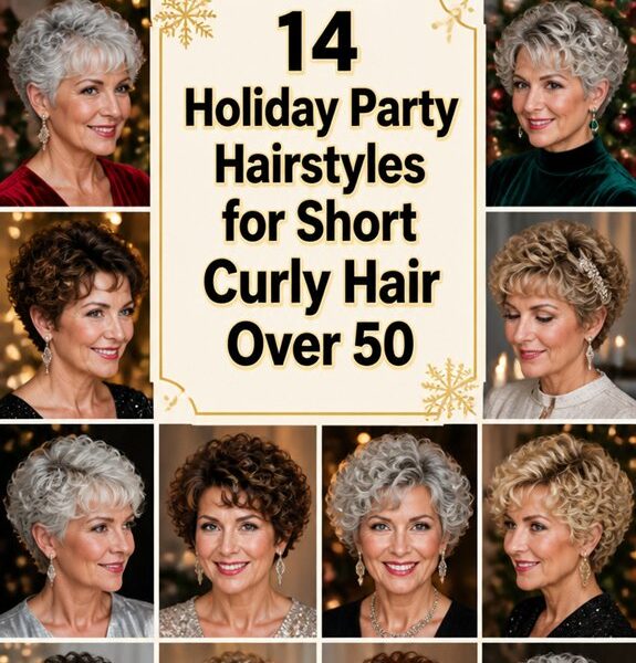 festive short curly hairstyles