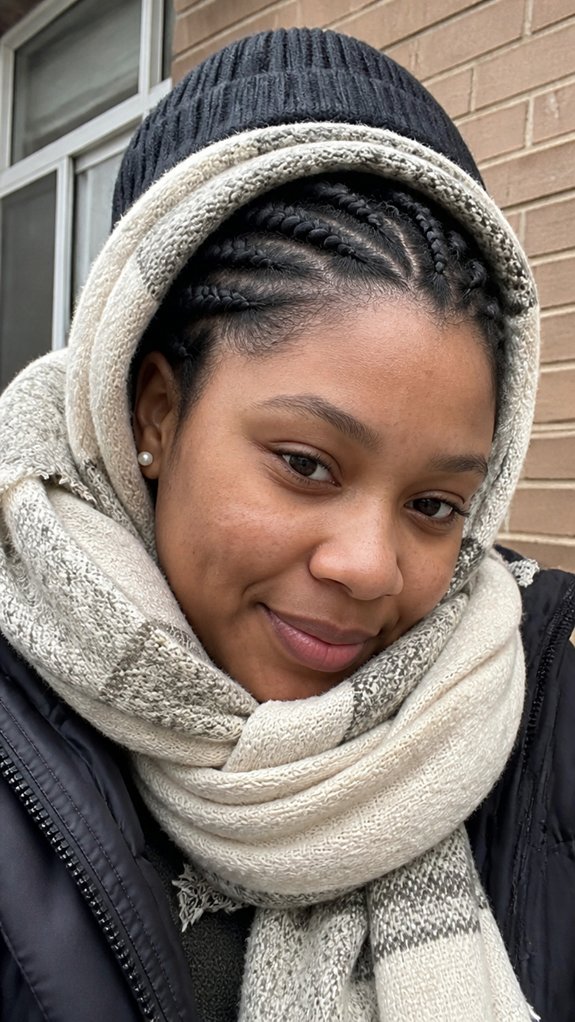 flat twists under headwear