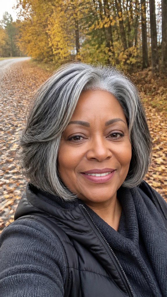 gray layered bob for volume