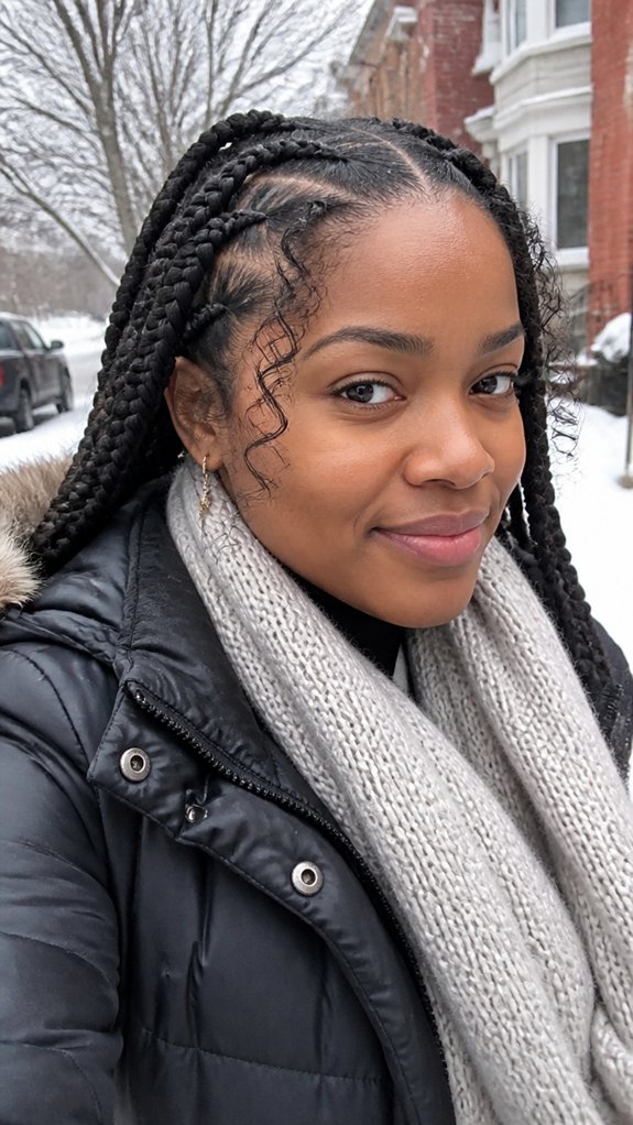 keep natural stretch while braiding