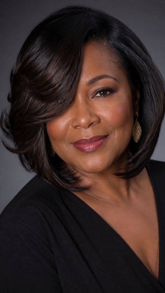 layered bob with sweep
