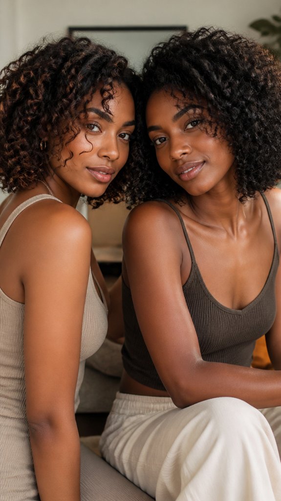 layered lob enhances curly definition