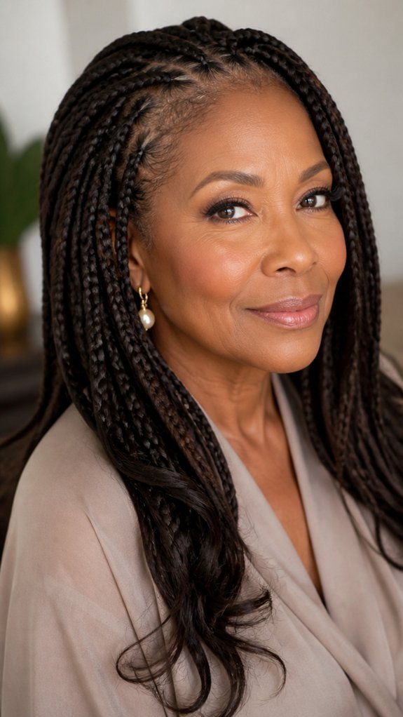 layered protective braids showcasing grays