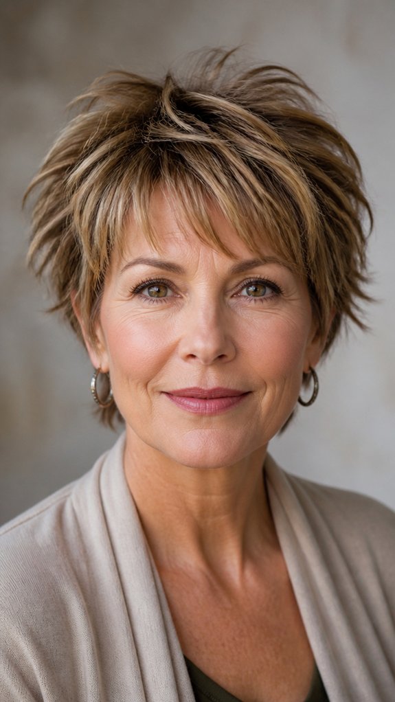 layered short spiky bob