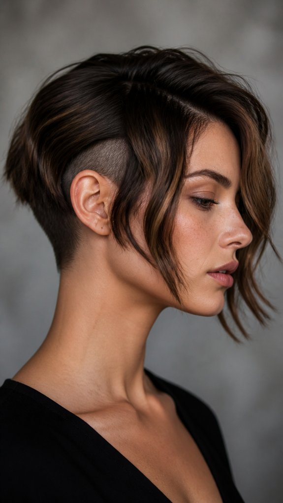 long layered undercut bob