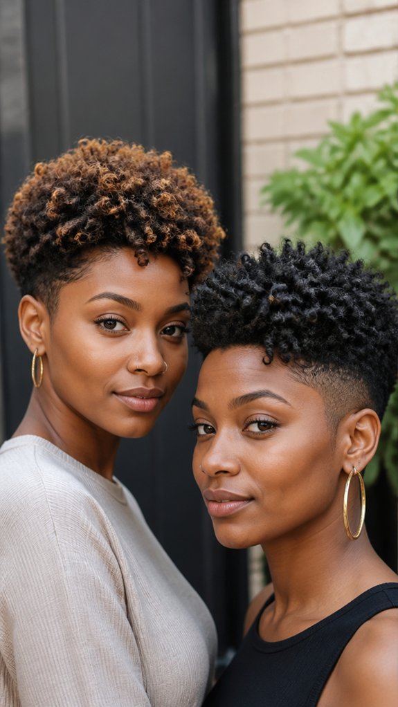 low maintenance tapered curly cut