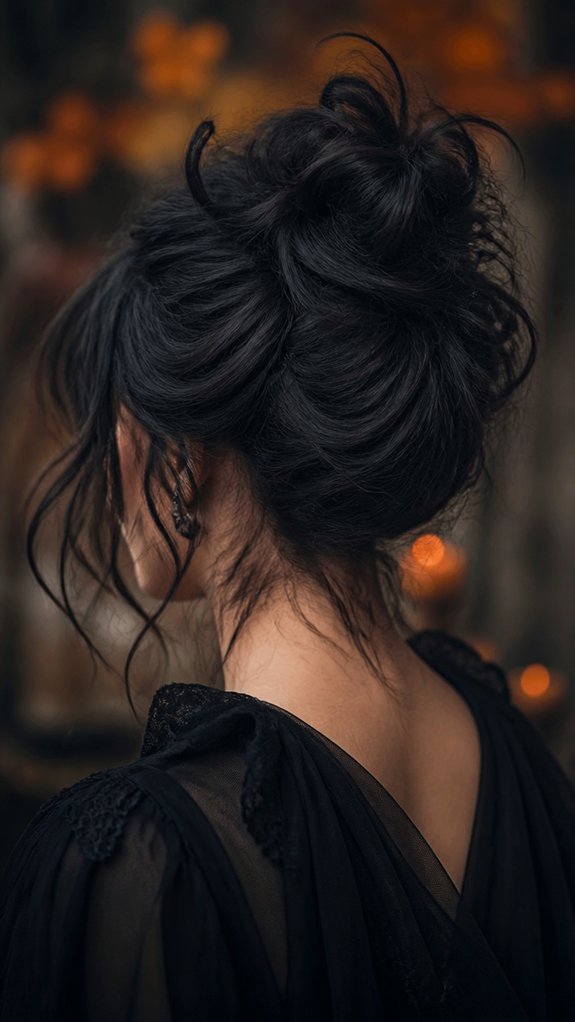 messy witchy textured braided updo
