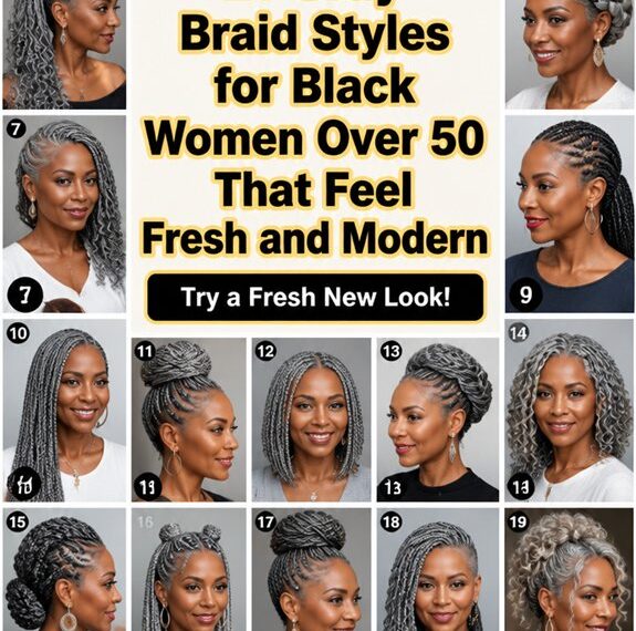 modern gray braids for 50