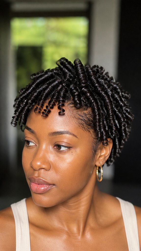 moisturized finger coiled defined hair