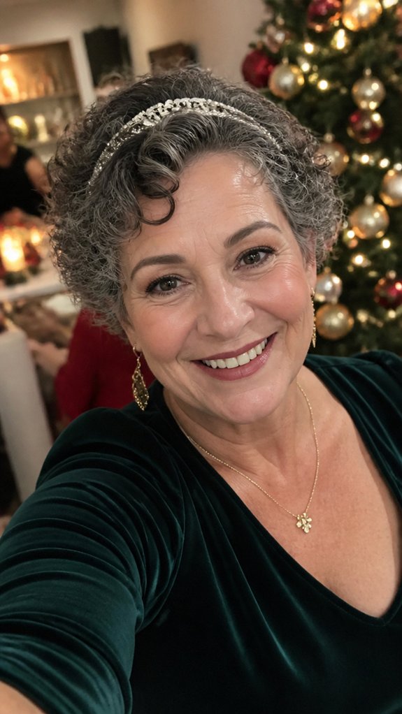 polished sparkly headband curls