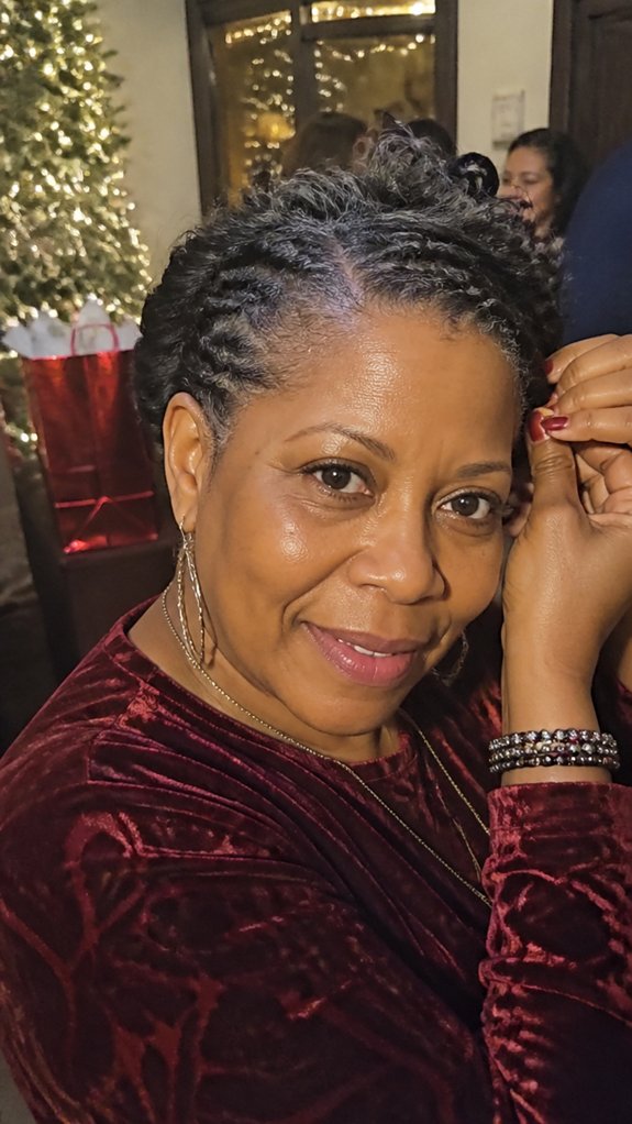 protective braided curls secured