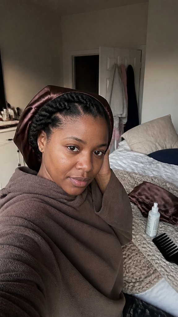 protective nighttime winter haircare routine