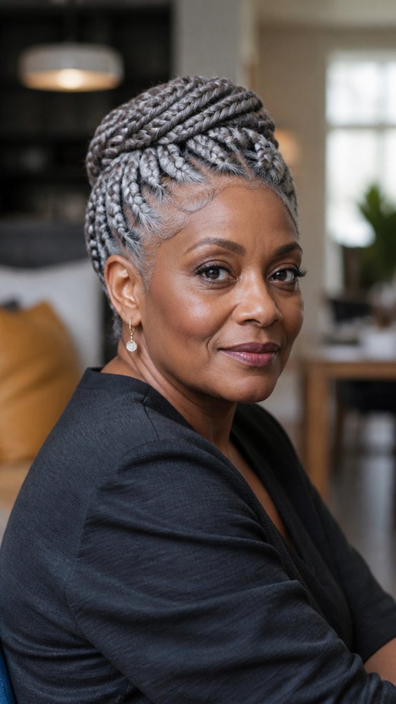 regal halo gray braids