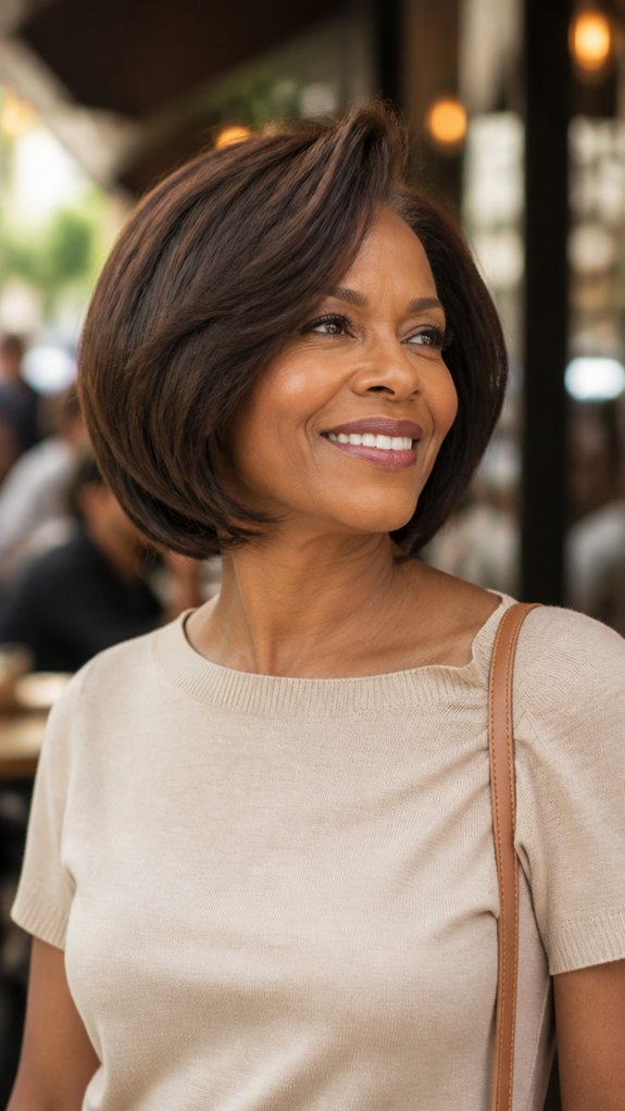 rounded a line bob volumized crown