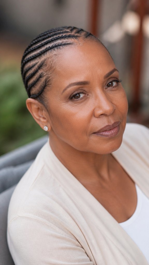 scalp friendly flat cornrow styling