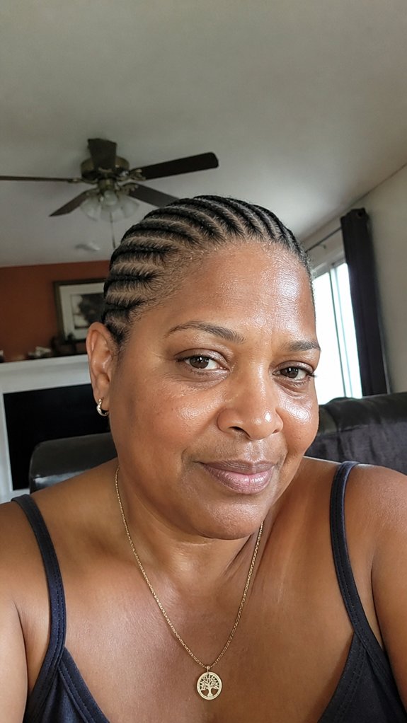 scalp friendly low tension cornrows