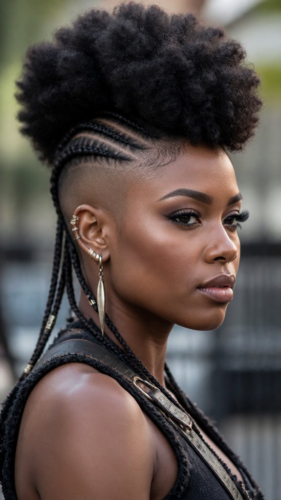 shaved sides voluminous puff