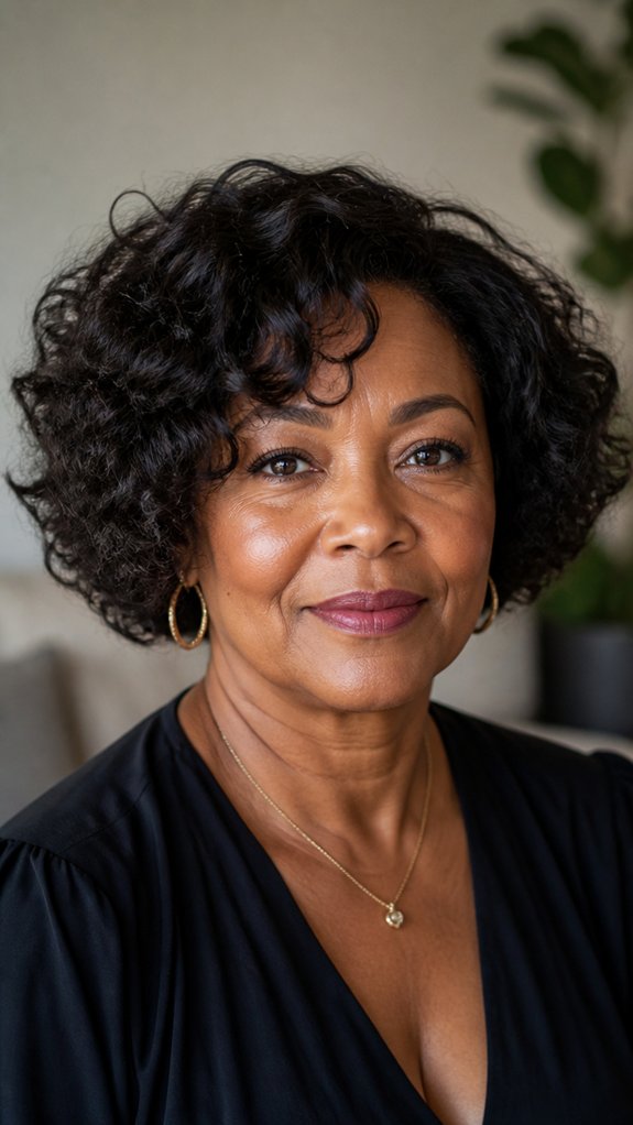 short curly jawline defining bob