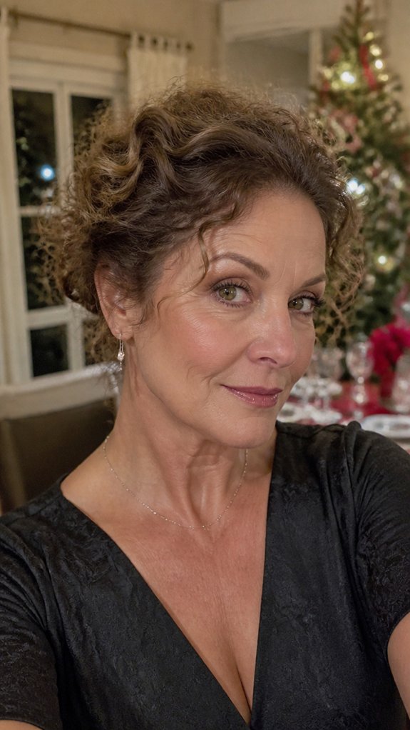 short curly lifted updo