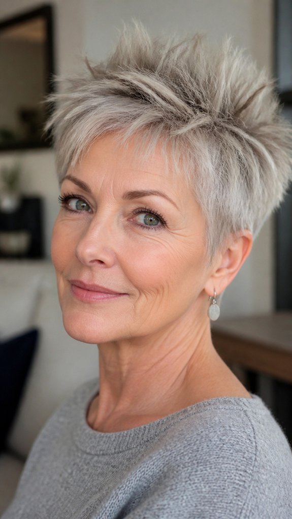 short spiky crown lifting cut