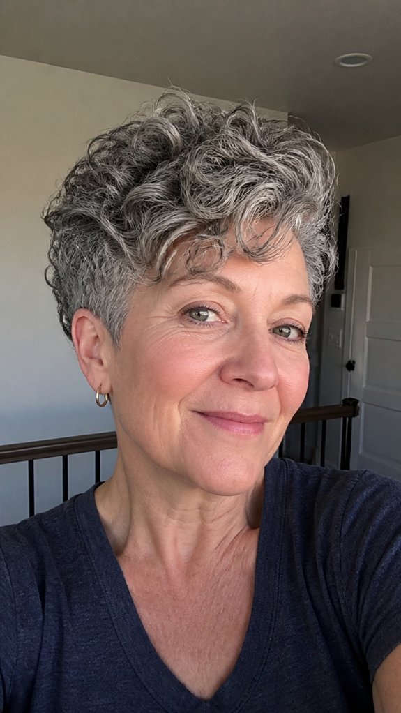 short tight curls tapered sides
