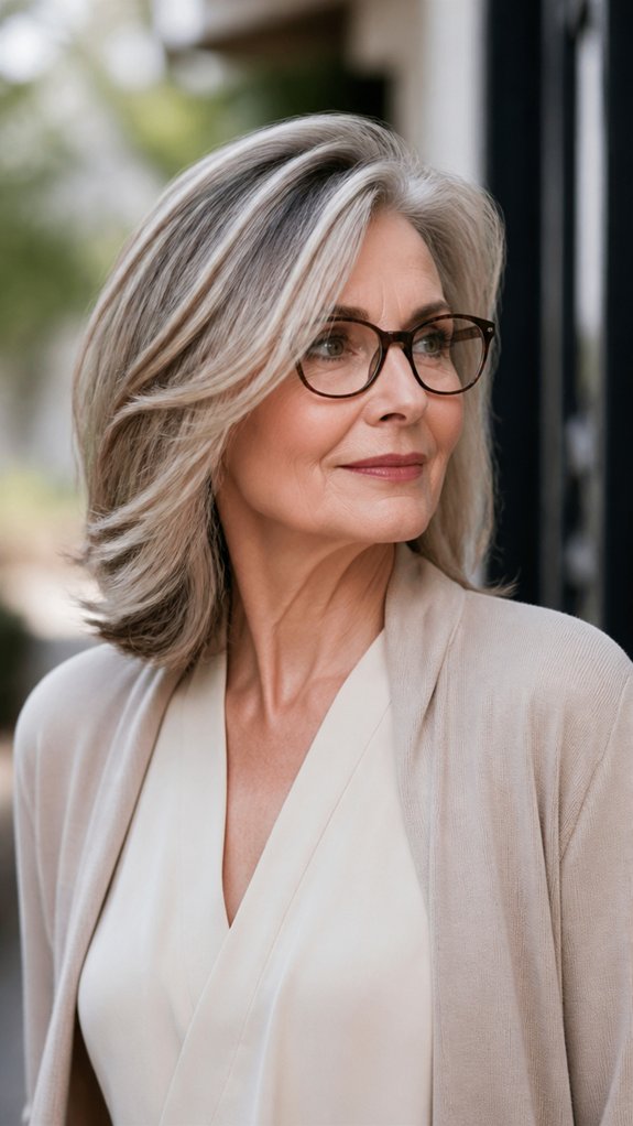 shoulder length layered deep part