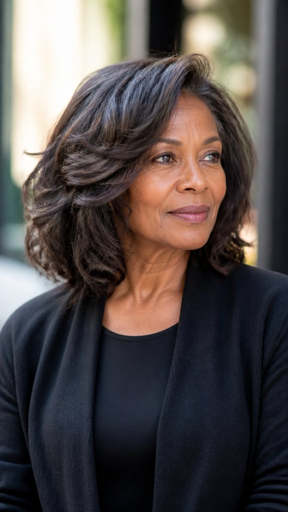 shoulder length textured lob elegance