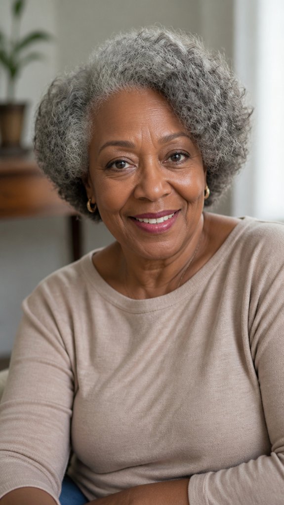 side parted voluminous short afro