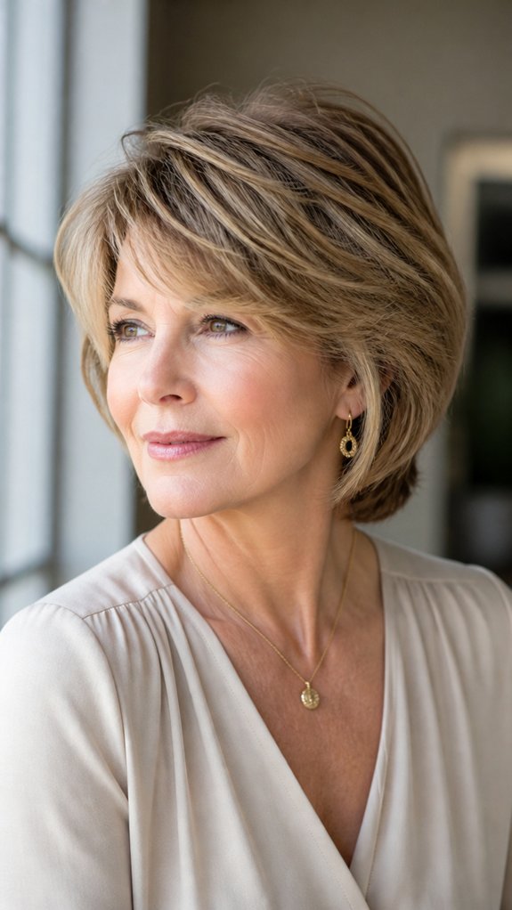 side swept fringe hiding temples