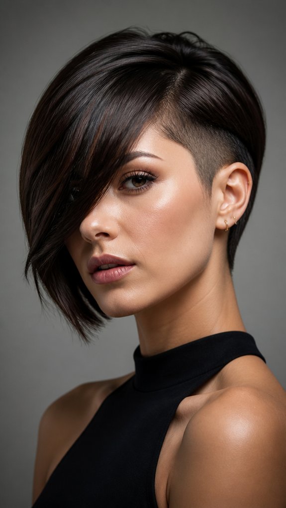 side swept fringe with undercut