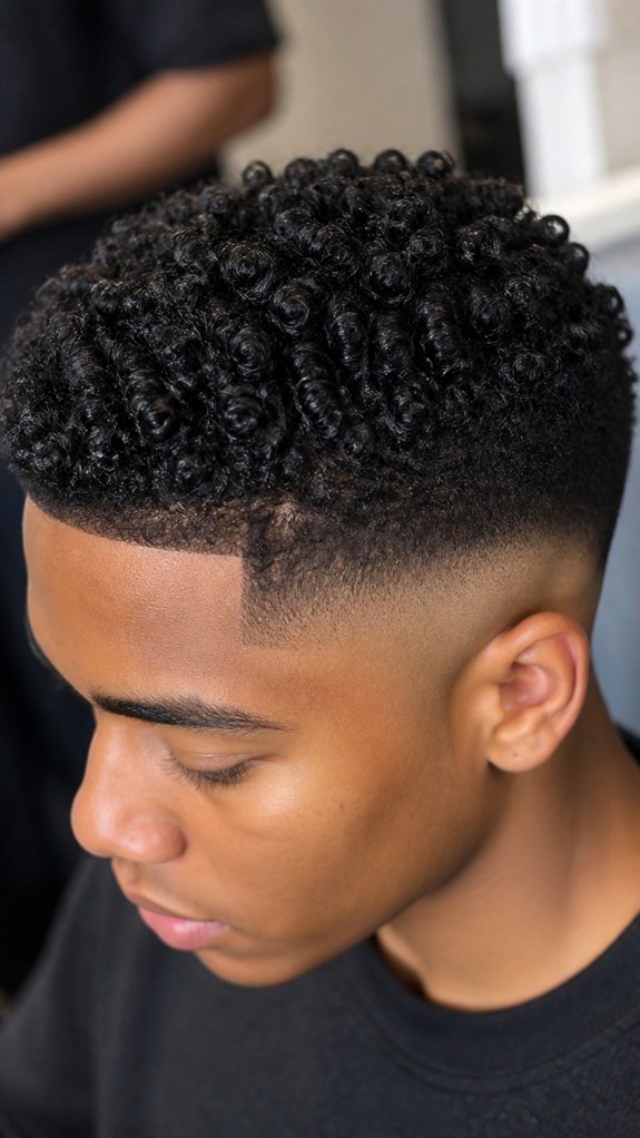 sleek faded crown curls