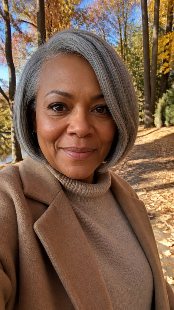 sleek gray a line bob