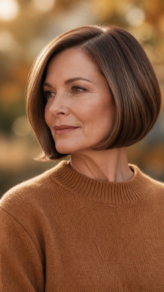 sleek jaw length glossy bob